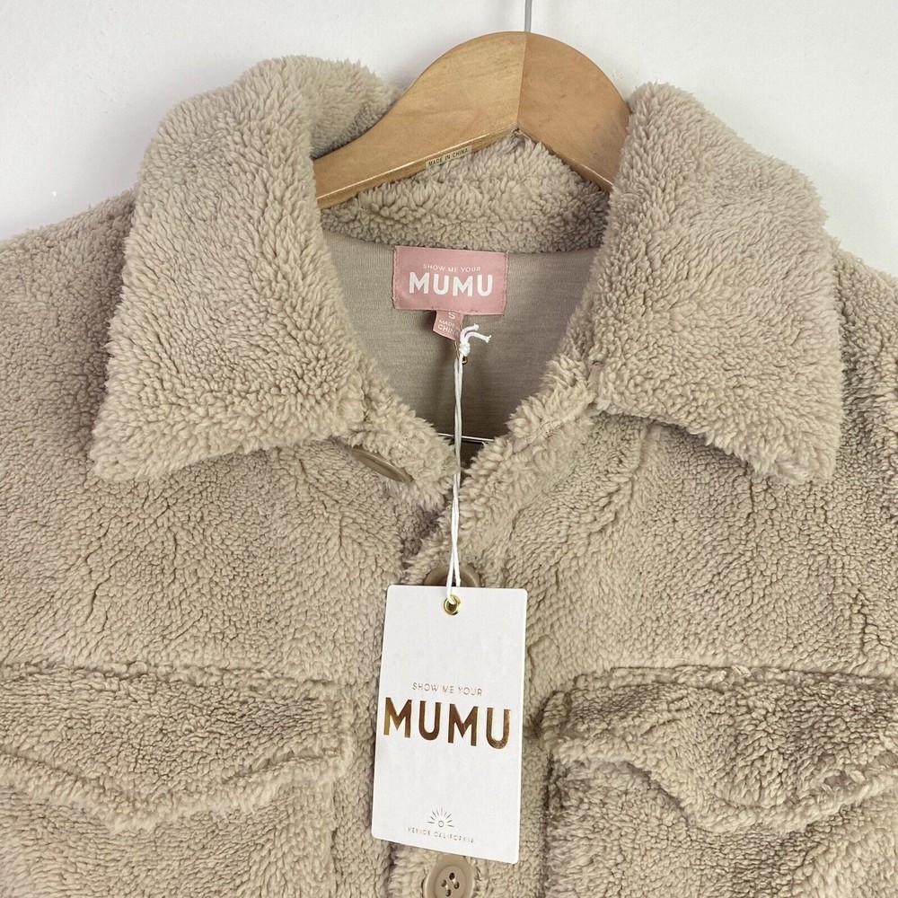 Revolve Show Me Your Mumu Whistler Shirt Jacket Size S Teddy Coat - Picture 8 of 12